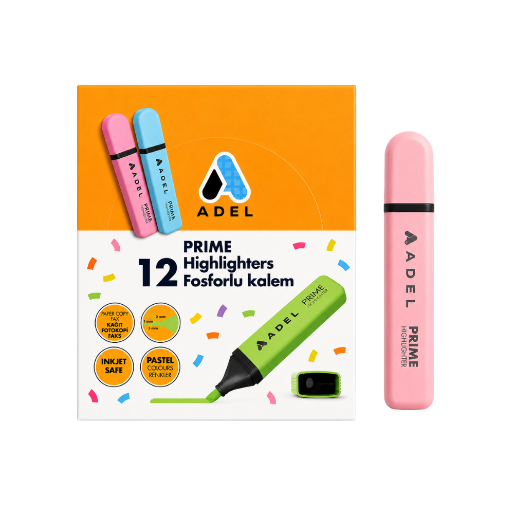 ADEL PASTEL PEMBE FOSFORLU KALEM 12 Lİ
