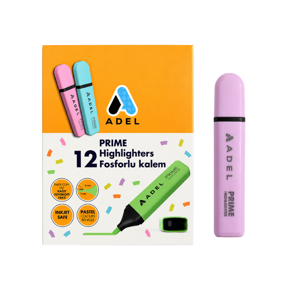 ADEL PASTEL LİLA FOSFORLU KALEM 12 Lİ
