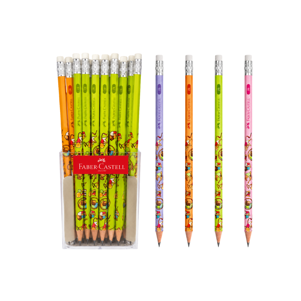 FABER CASTELL JİMNASTİK DESENLİ SİLGİLİ KURŞUN KALEM 72 Lİ