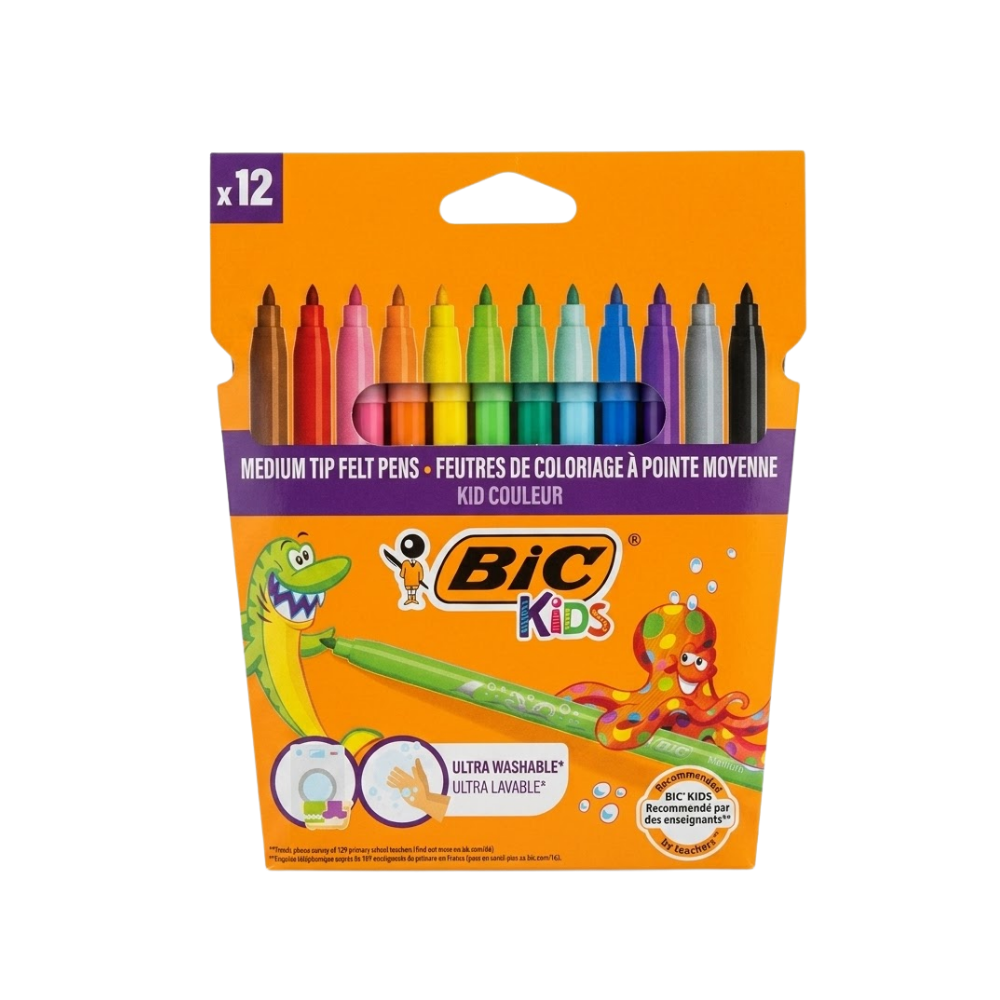 BİC 12 Lİ KEÇELİ YIKANABİLİR BOYA KALEMİ KİD COULEUR