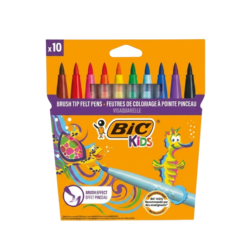 BİC 10 RENK FIRÇA UÇLU BOYA KALEMİ VİSAQUARELLE