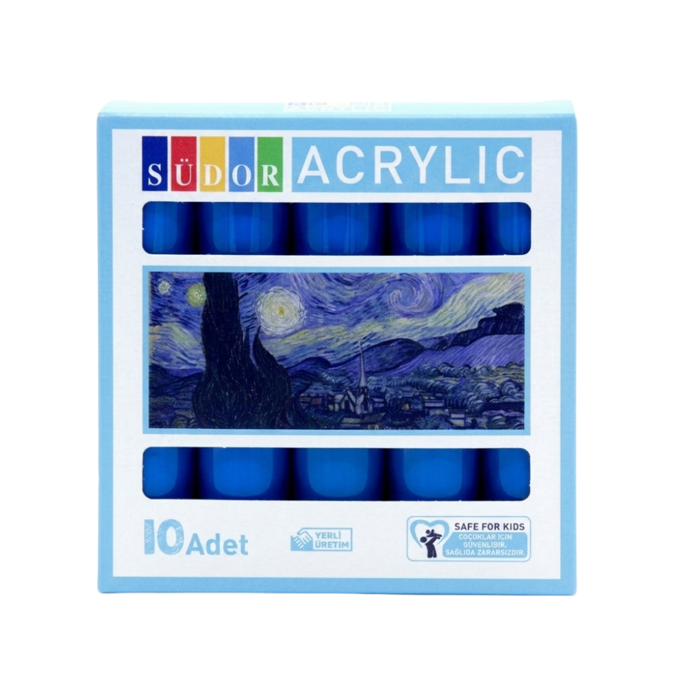 SÜDOR AKRİLİK BOYA AÇIK MAVİ 40ML 10 LU