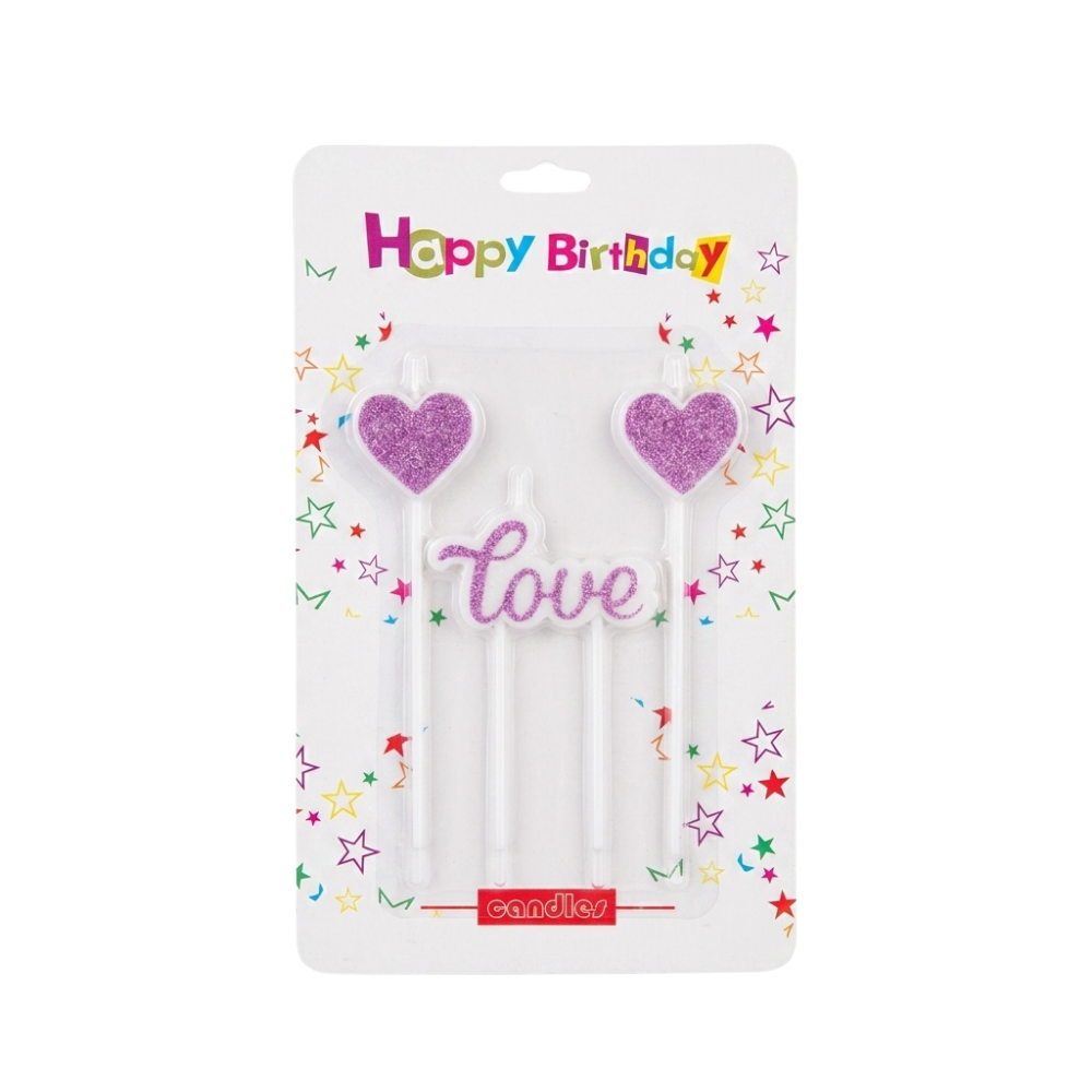 KARTELALI 2 Lİ KALPLİ LOVE MUM 24 LÜ MRB-5052