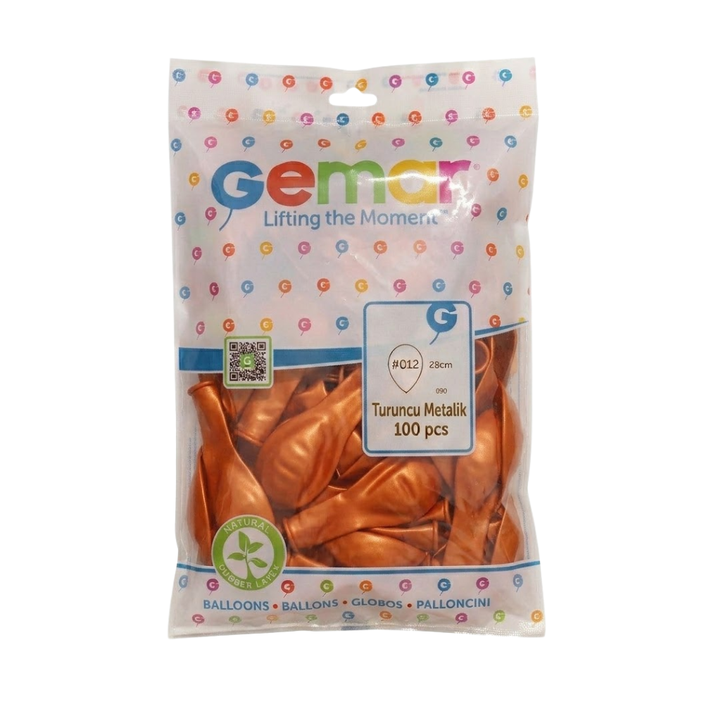 GEMAR METALİK TURUNCU BALON 100 LÜ 031