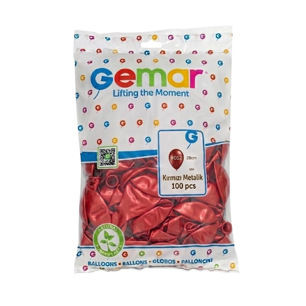 GEMAR METALİK KIRMIZI BALON 100 LÜ 053