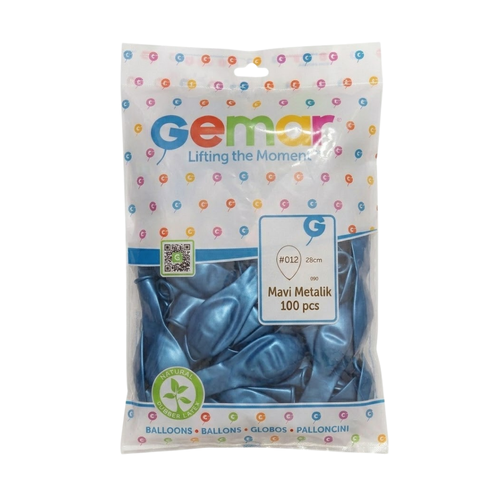 GEMAR METALİK MAVİ BALON 100 LÜ 054