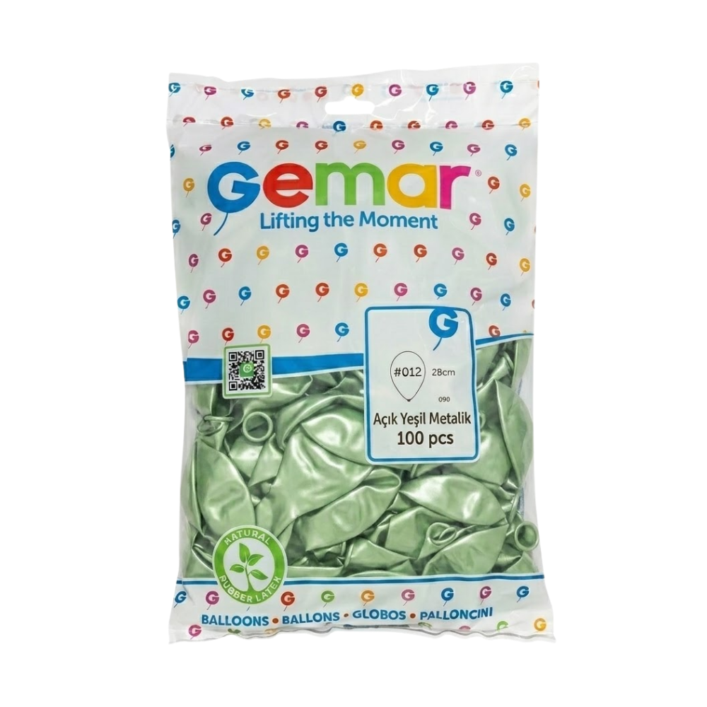 GEMAR METALİK AÇIK YEŞİL BALON 100 LÜ 067