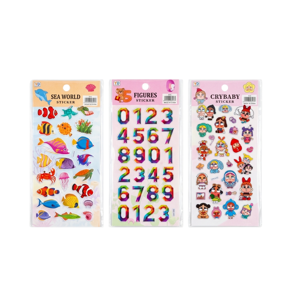 ALPER 3D YAPIŞKANLI STİCKER PL-01 12 li