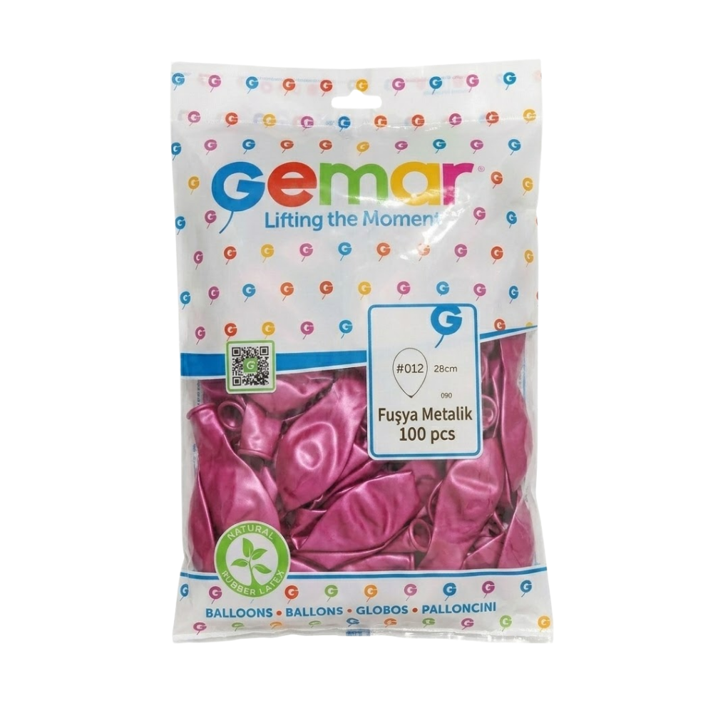 GEMAR METALİK FUŞYA BALON 100 LÜ 064