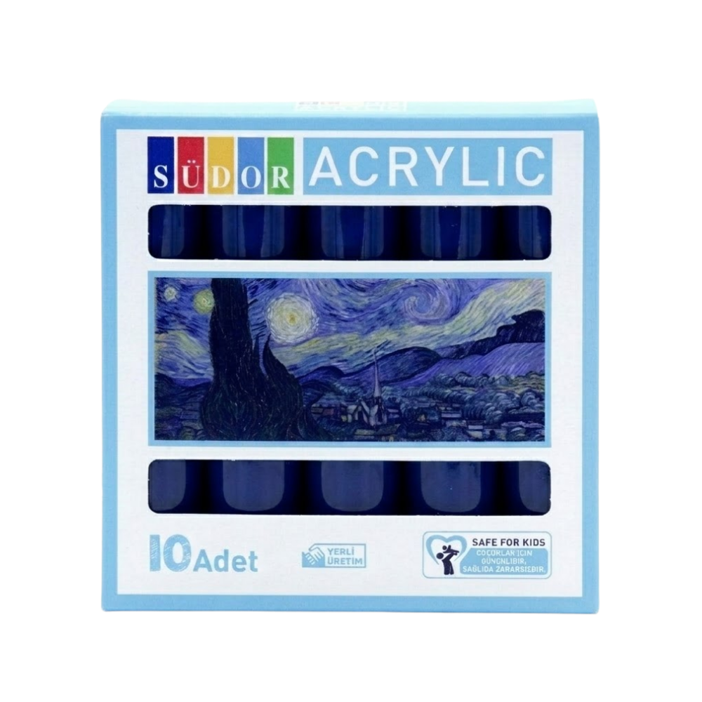 SÜDOR AKRİLİK BOYA KOYU MAVİ 40ML 10 LU